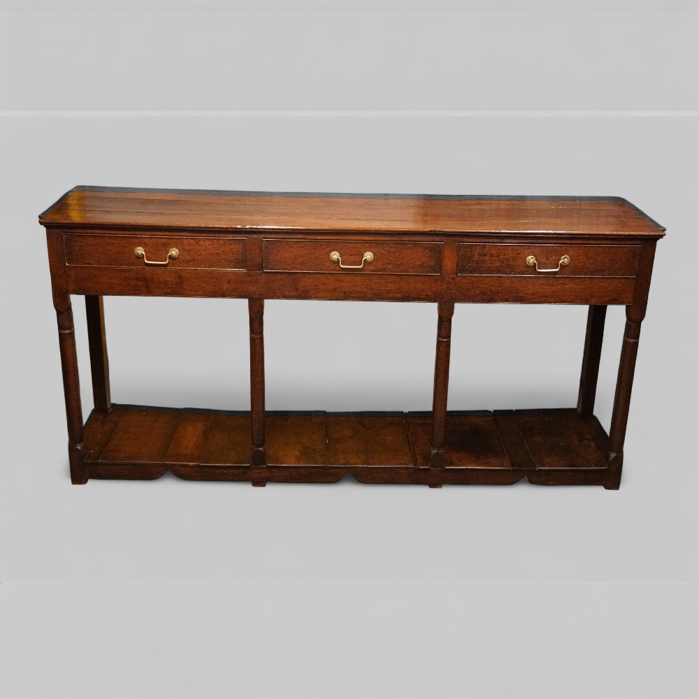 Georgian oak long pot board dresser base