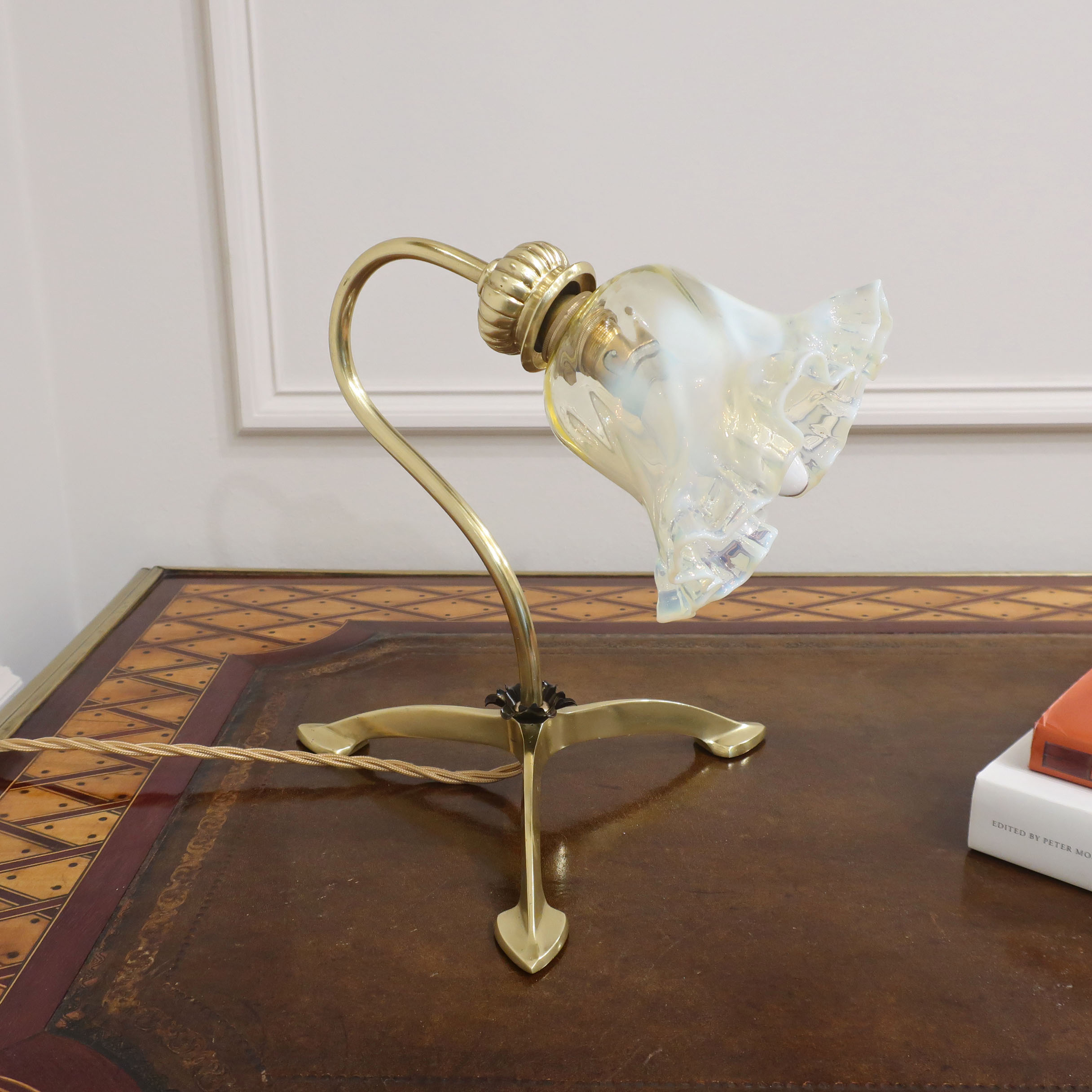 Art Nouveau Brass Desk Lamp