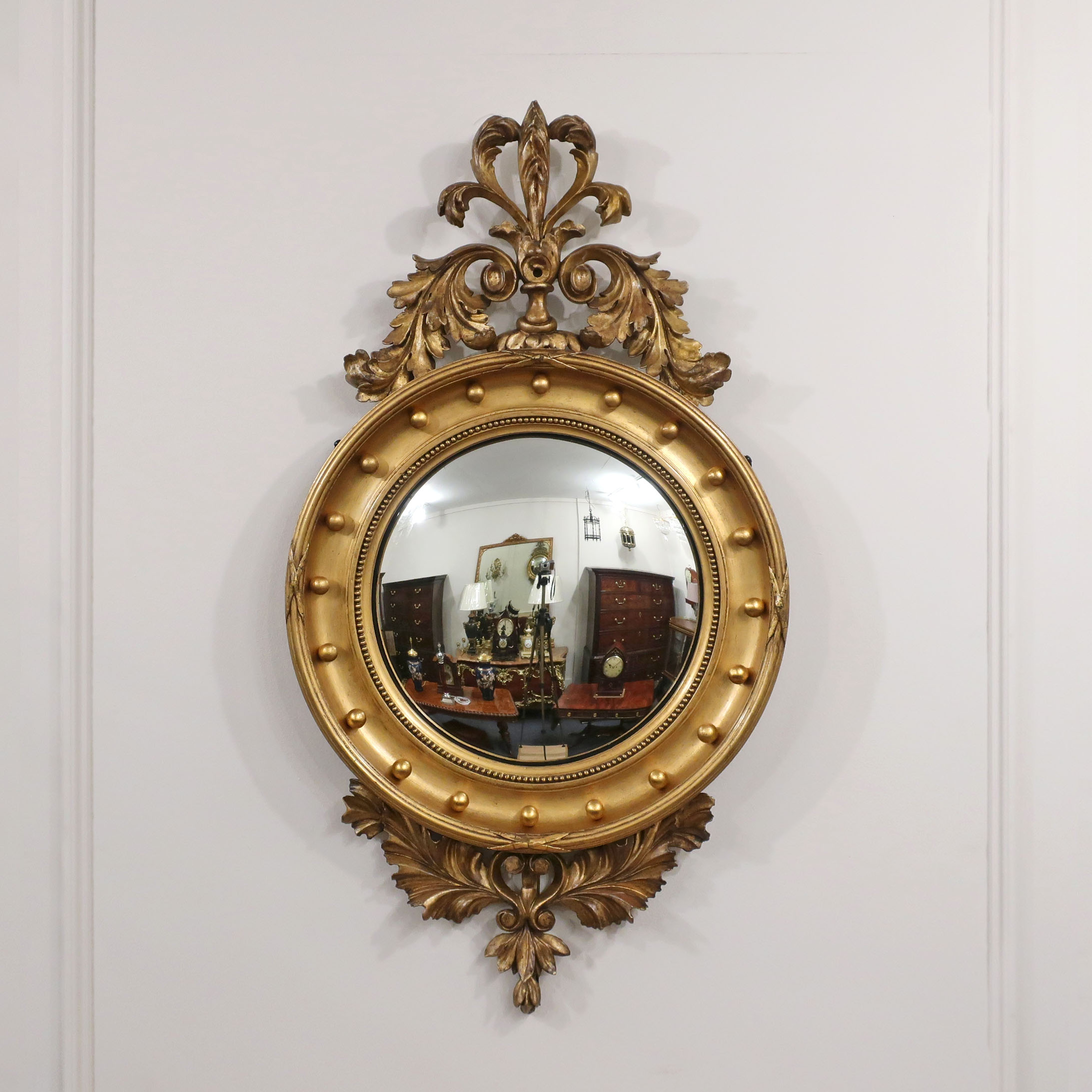 Regency Giltwood Convex Wall Mirror