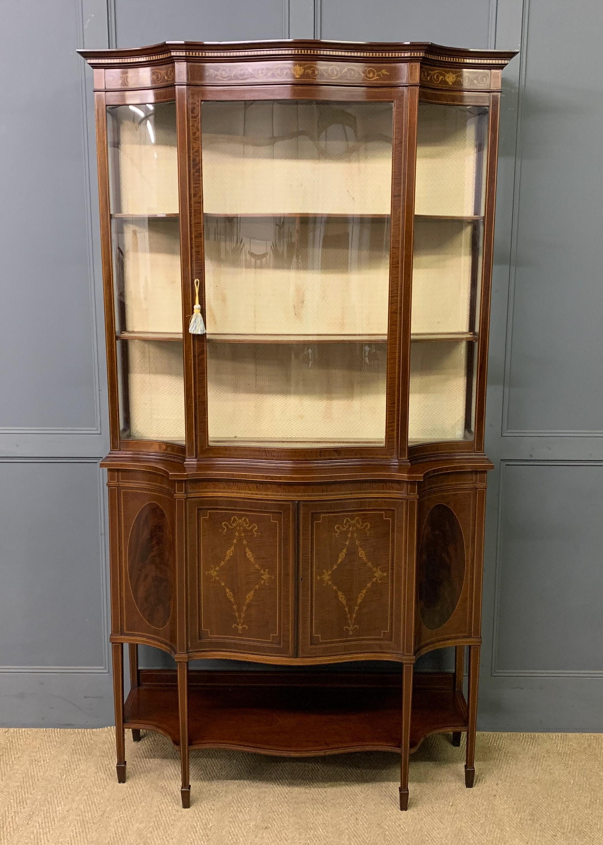 Maple & Co. Inlaid Mahogany Display Cabinet