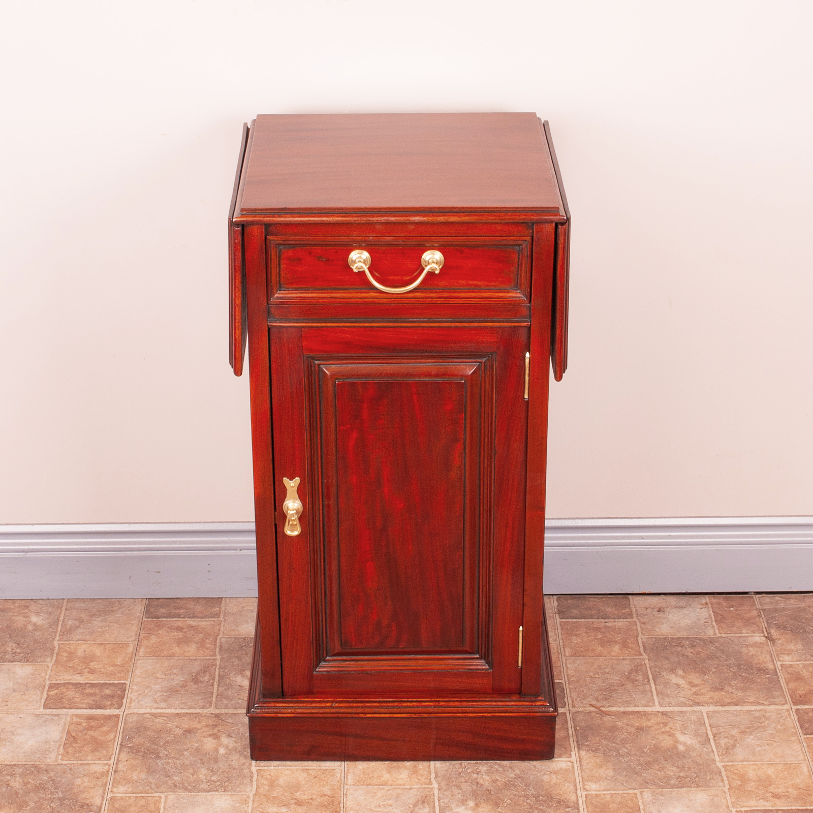 Drop Flap Mahogany Bedside Cabinet