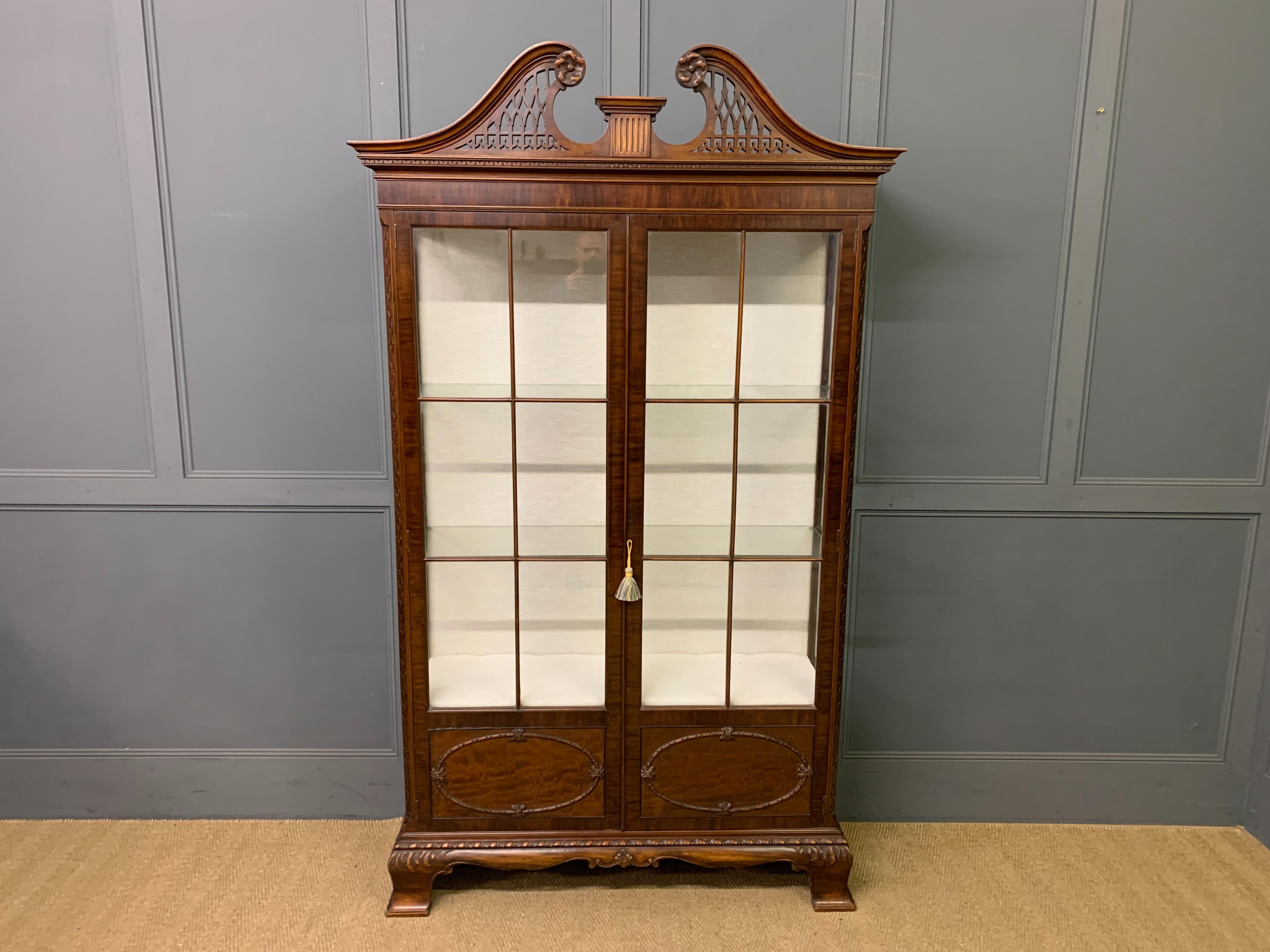 Chippendale Style Mahogany Display Cabinet
