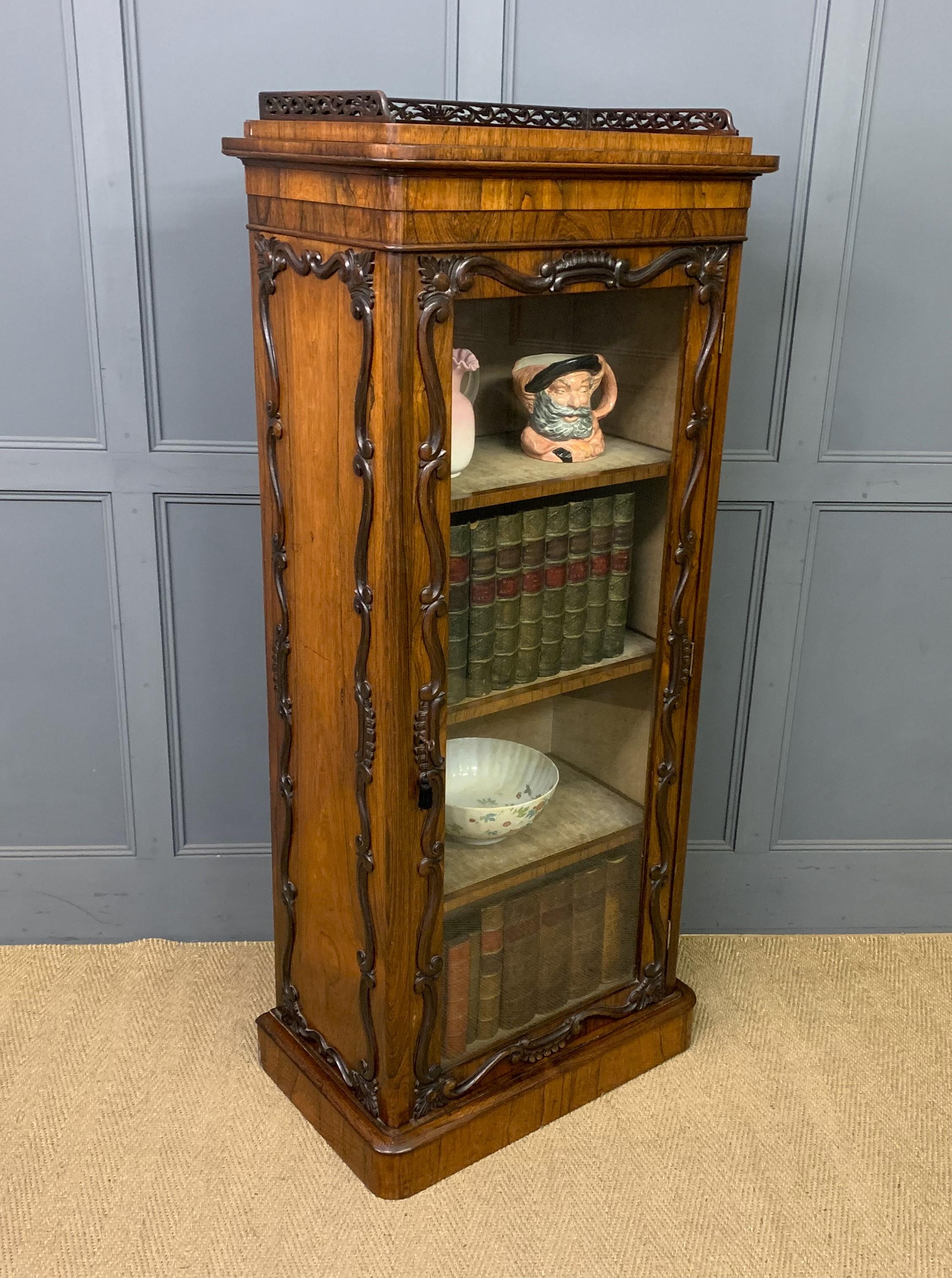 Victorian Rosewood Bookcase Cabinet by James Winter