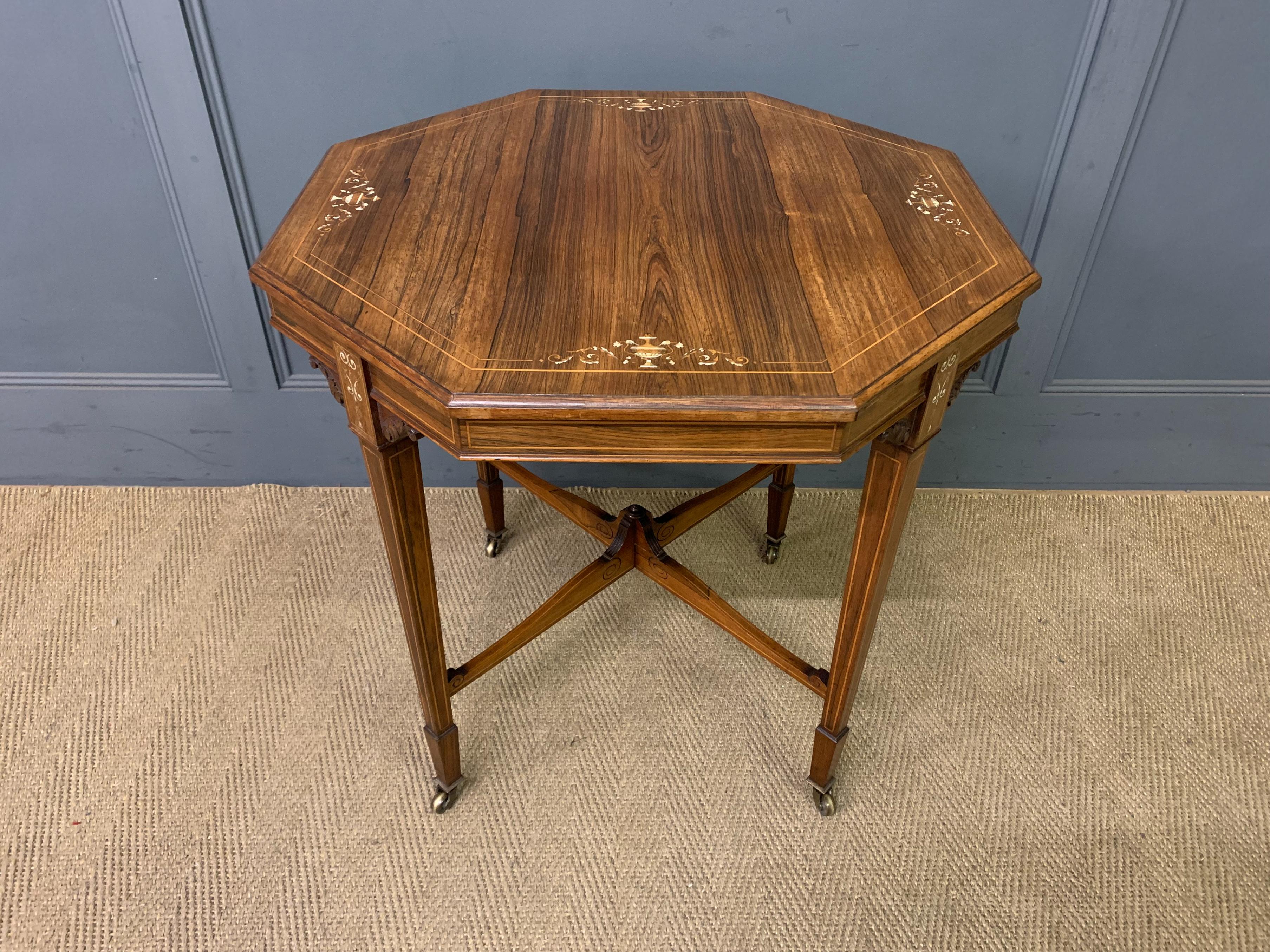 Inlaid Rosewood Table by Maple & Co.