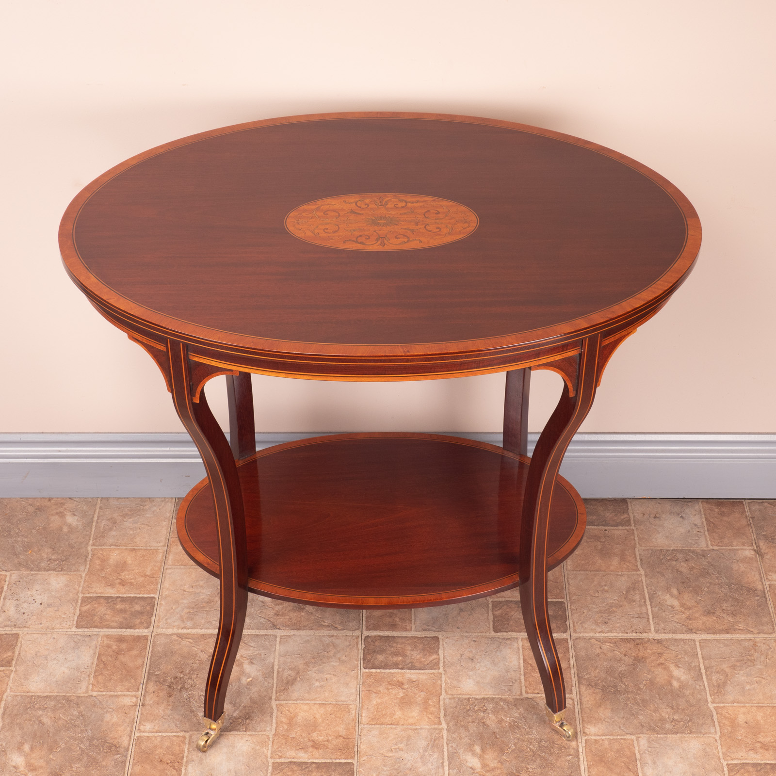 Good Quality Edwardian Inlaid Oval Mahogany Occasional Table
