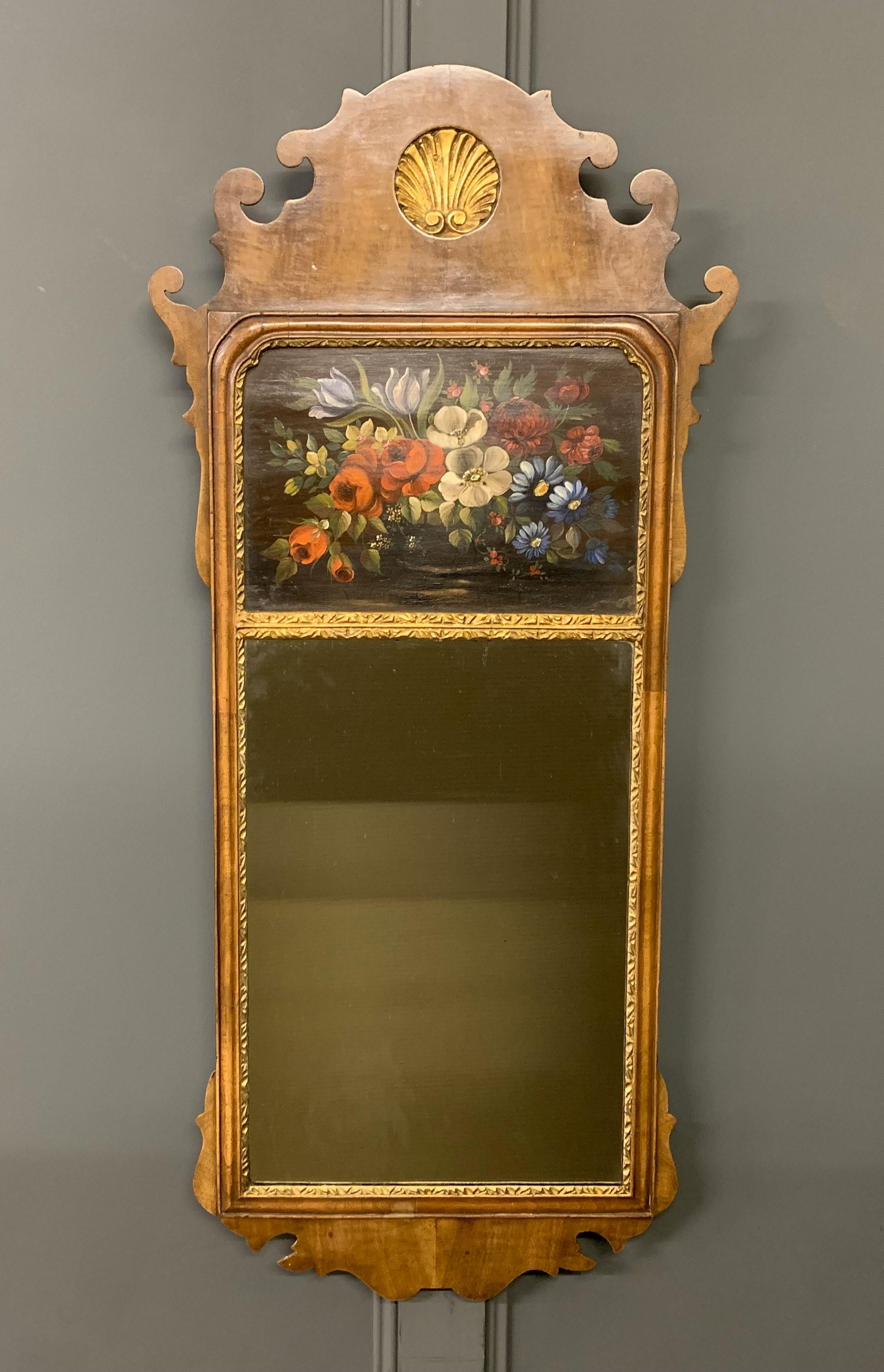 Queen Anne Revival Walnut Wall Mirror