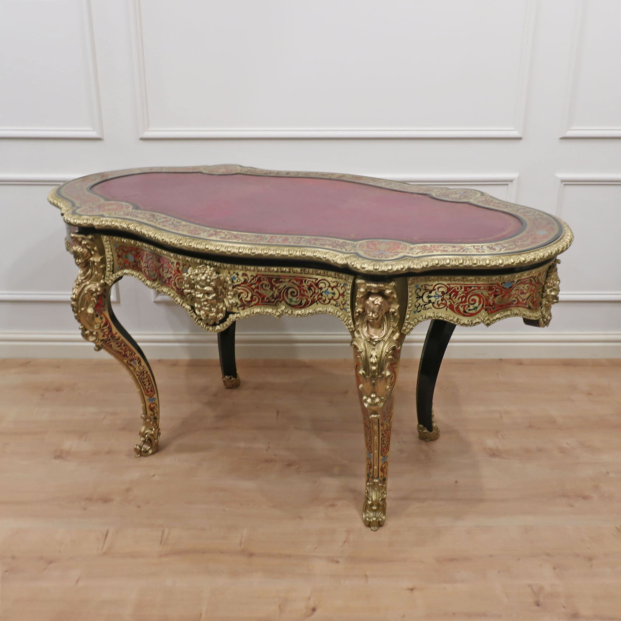 French Louis XV Style Boulle Bureau Plat