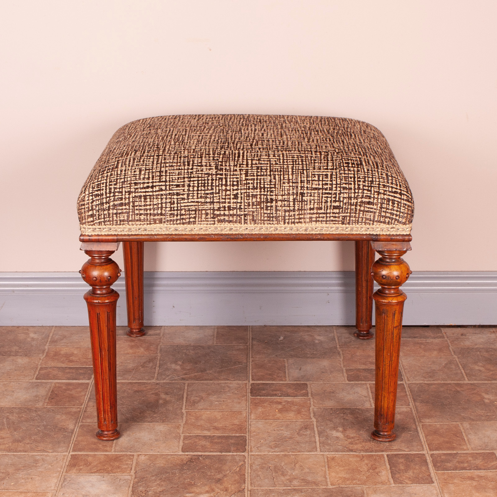 19thC Walnut Stool