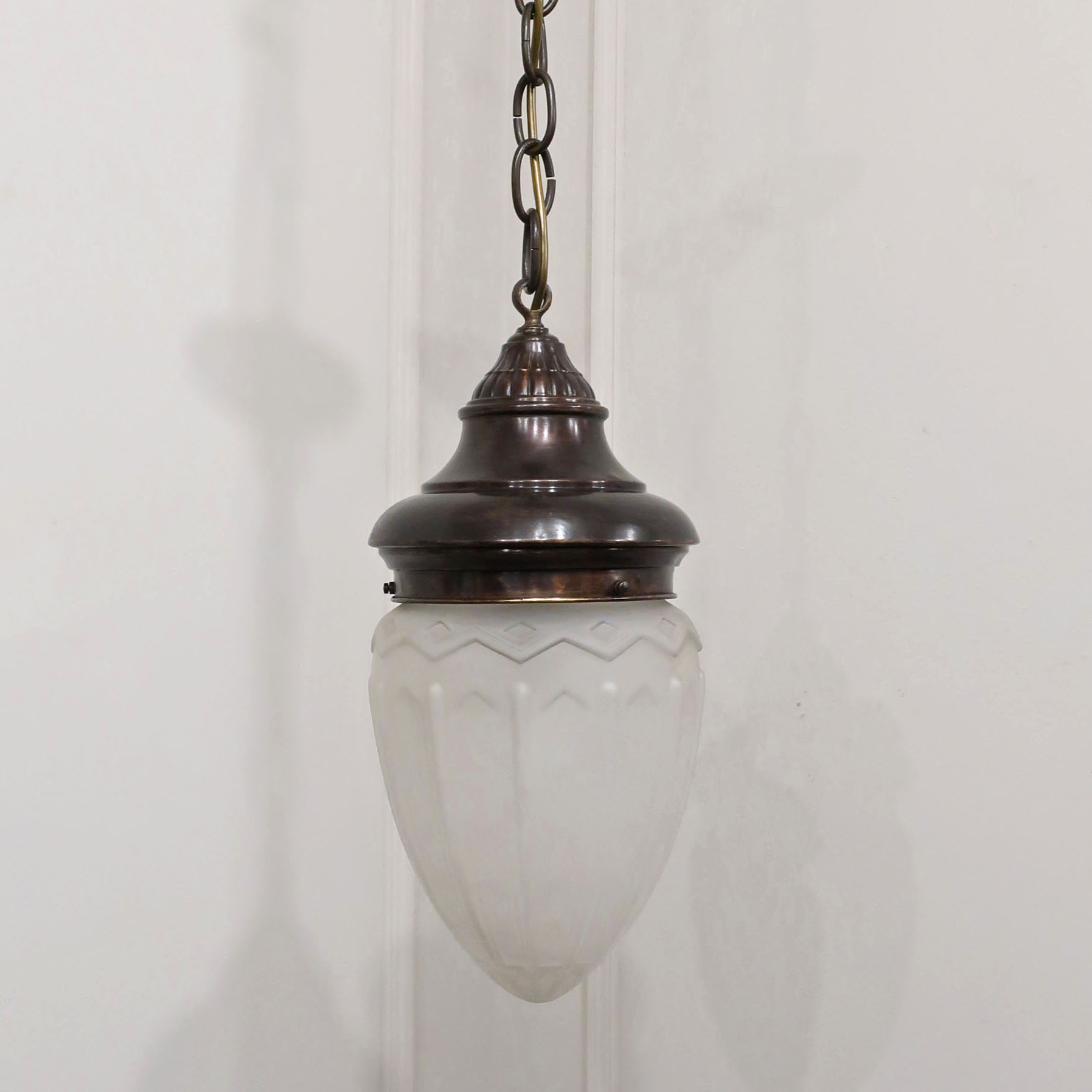 Edwardian Frosted Glass Pendant Light