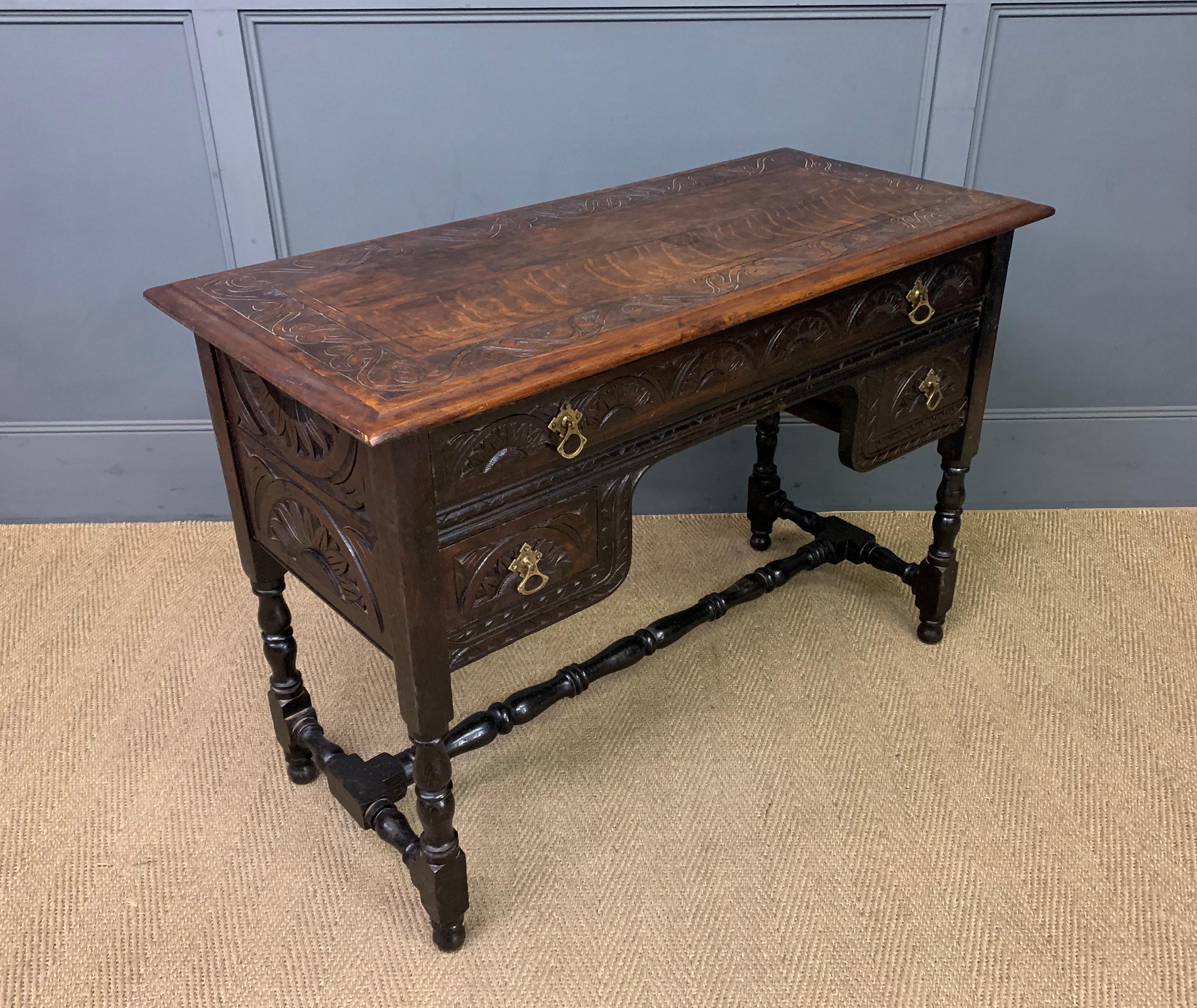 Carved Oak Side Table