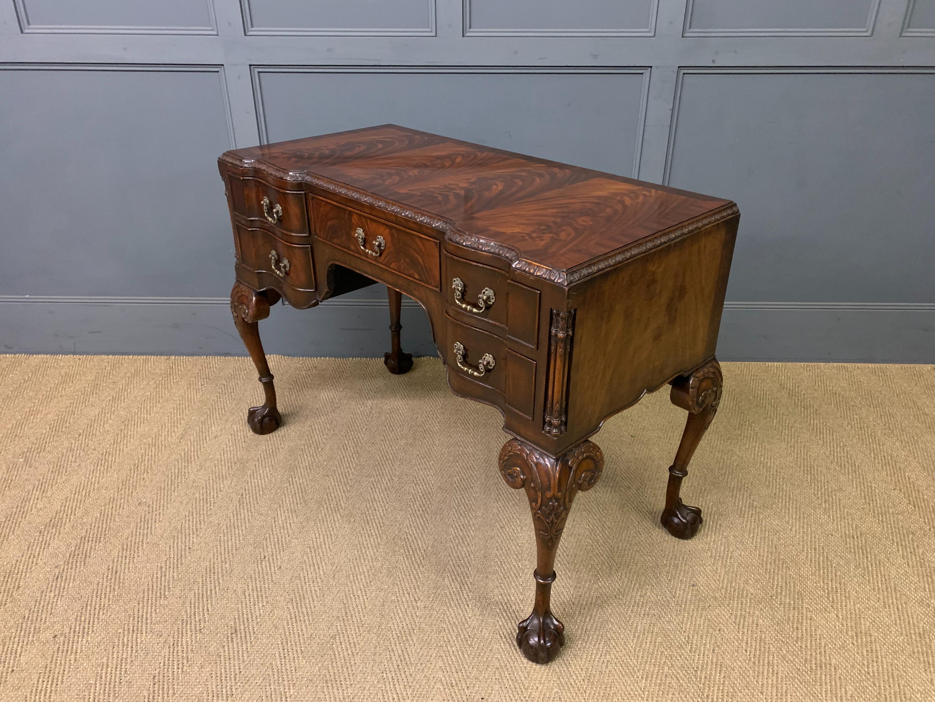 Flame Mahogany Chippendale Style Writing Desk